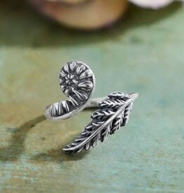 Sterling Silver Adjustable Fern Ring