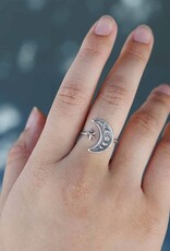 Sterling Silver Adjustable Moon Phase Ring