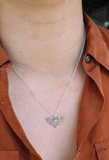 Sterling Silver Bat Necklace with Bronze 18 Inch