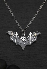 Sterling Silver Bat Necklace with Bronze 18 Inch