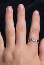 Sterling Silver Five Skull Ring |