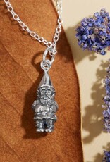 Sterling Silver Garden Gnome Charm Necklace 18 Inch