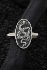 Sterling Silver Oval Snake Ring |