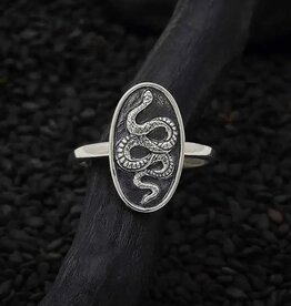 Sterling Silver Oval Snake Ring |