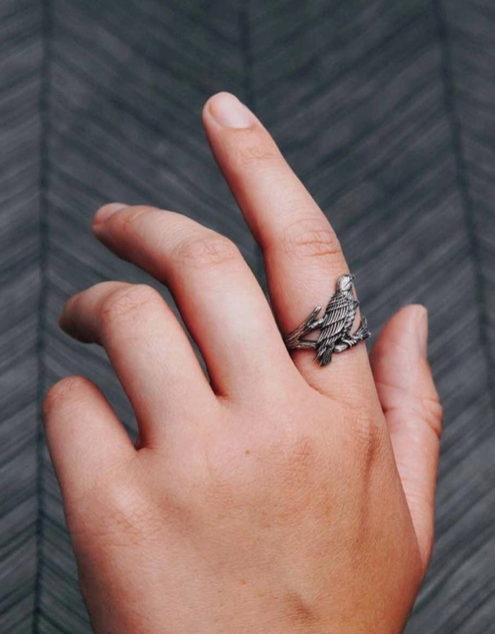 Sterling Silver Raven Ring |