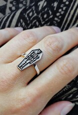 Sterling Silver Skeleton Coffin Ring |