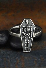 Sterling Silver Skeleton Coffin Ring |