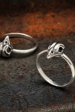 Sterling Silver Small Bird Skull Ring |