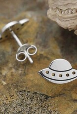 Sterling Silver Ufo Post Earrings 6x11mm