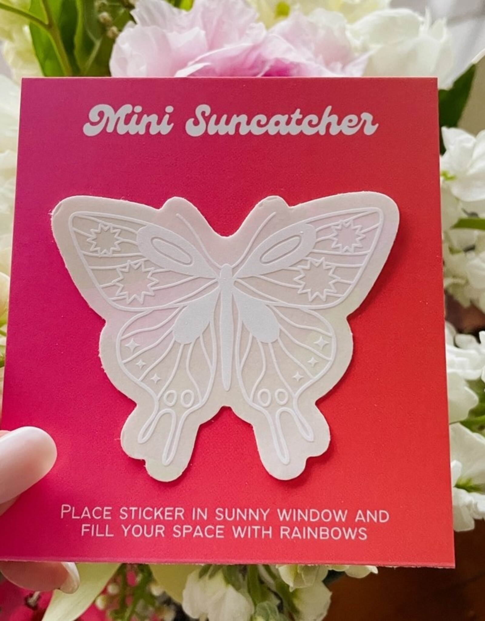 White Moth Butterfly Mini Suncatcher Sticker
