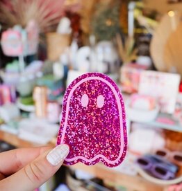 Pink Party Ghost Sticker