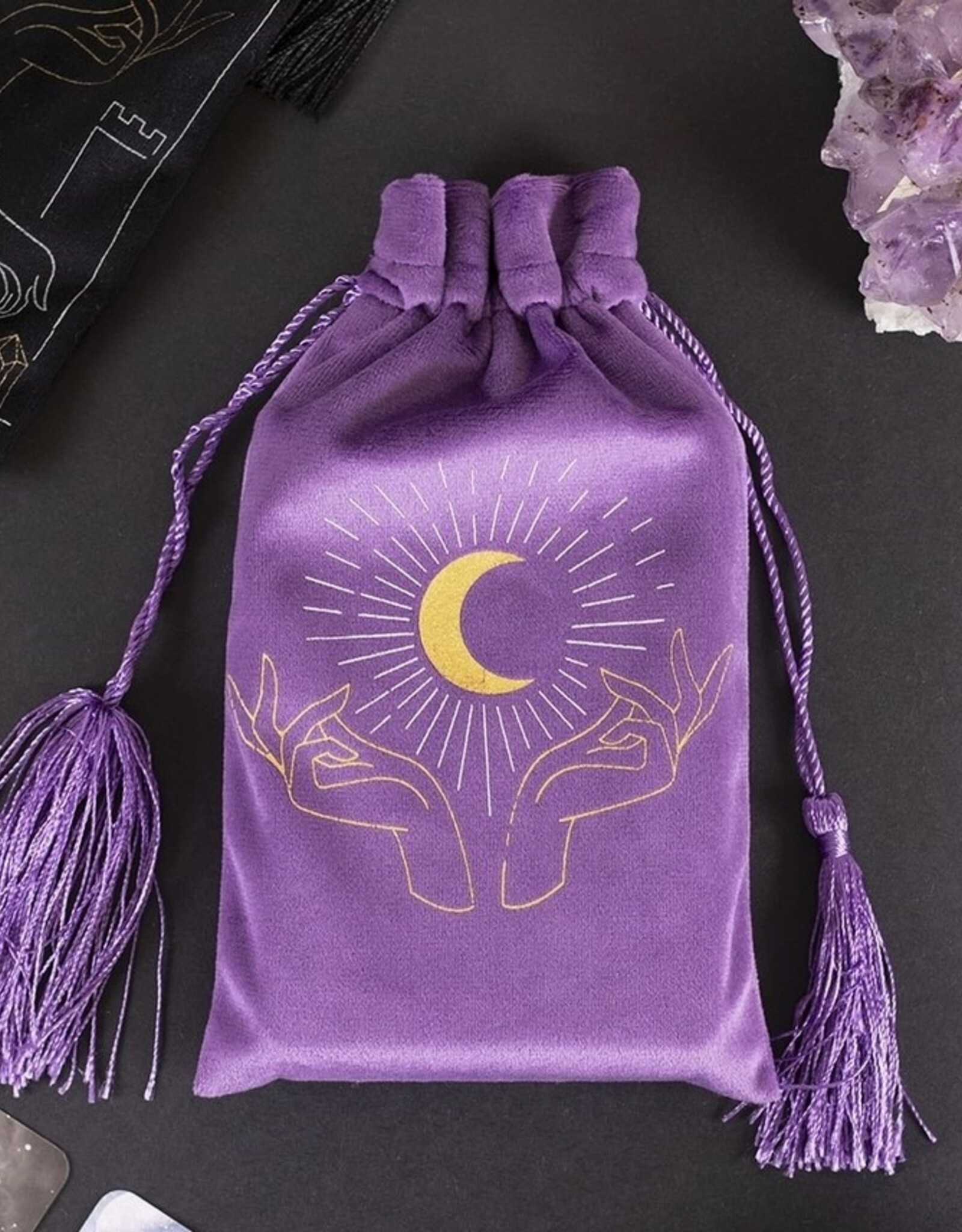 *Purple Tarot Hands Drawstring Pouch