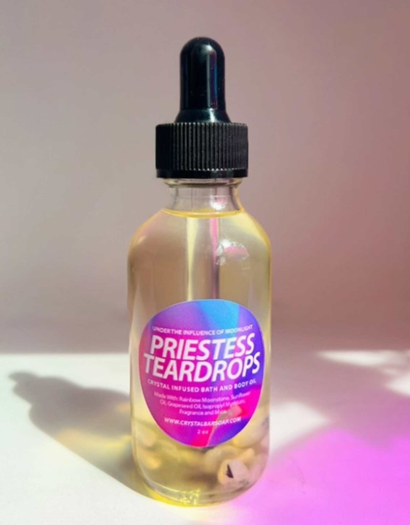 Priestess Teardrops - 2oz Crystal Infused Bath and Body Oil