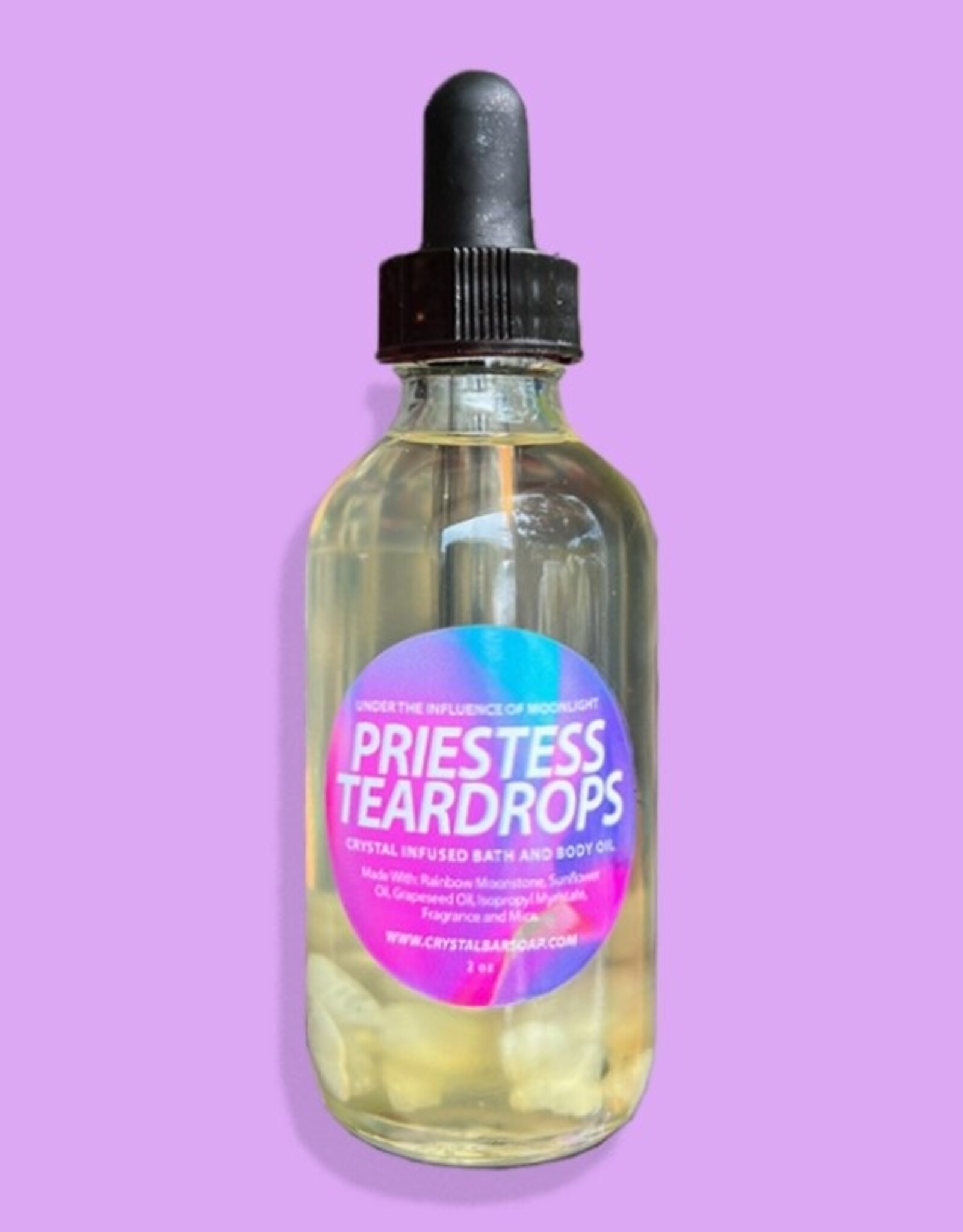 Priestess Teardrops - 2oz Crystal Infused Bath and Body Oil