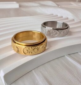 Celestial Fidget Spinning Ring | Gold |