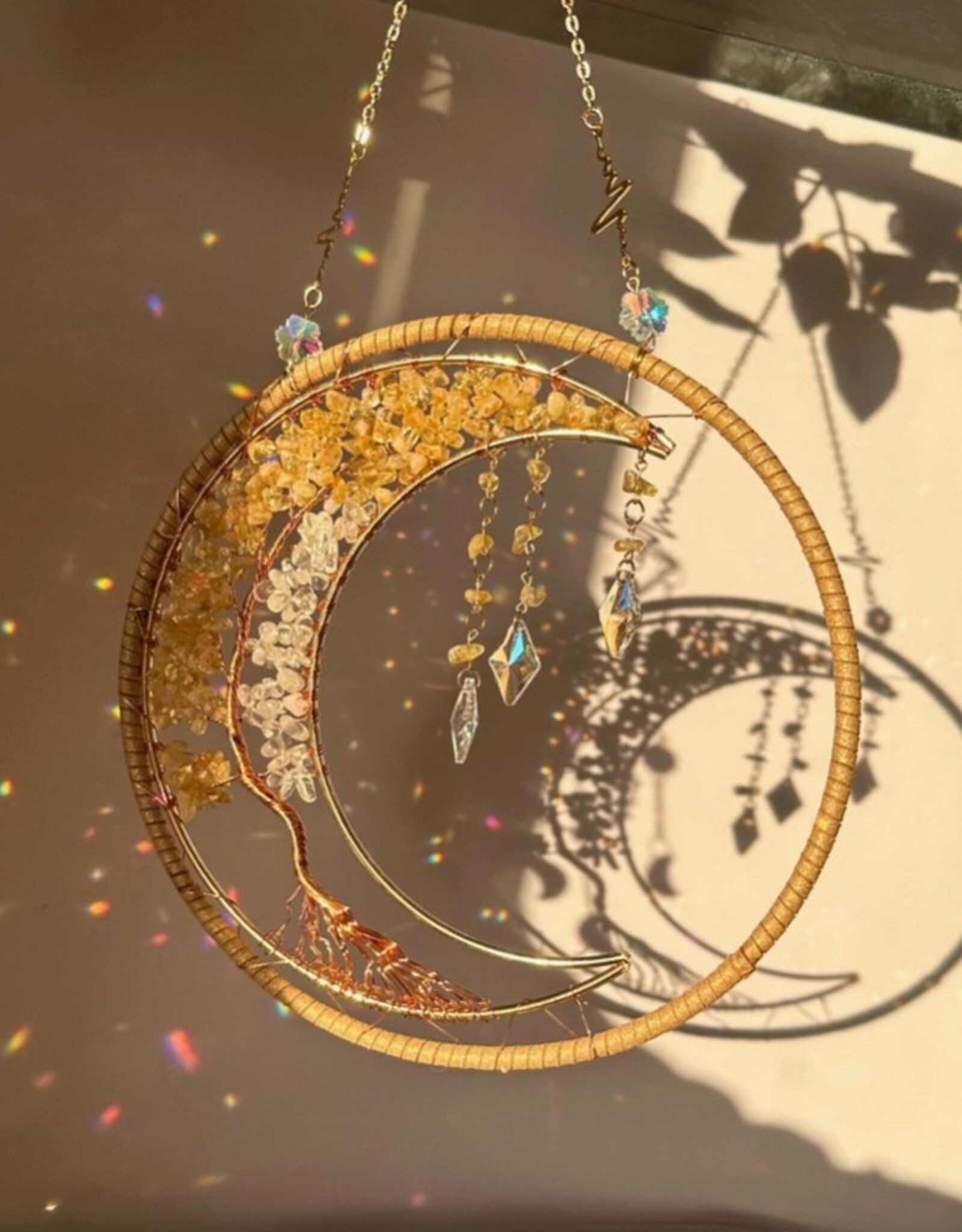 Tree of Wealth Citrine Suncatcher - Abundance Gemstones