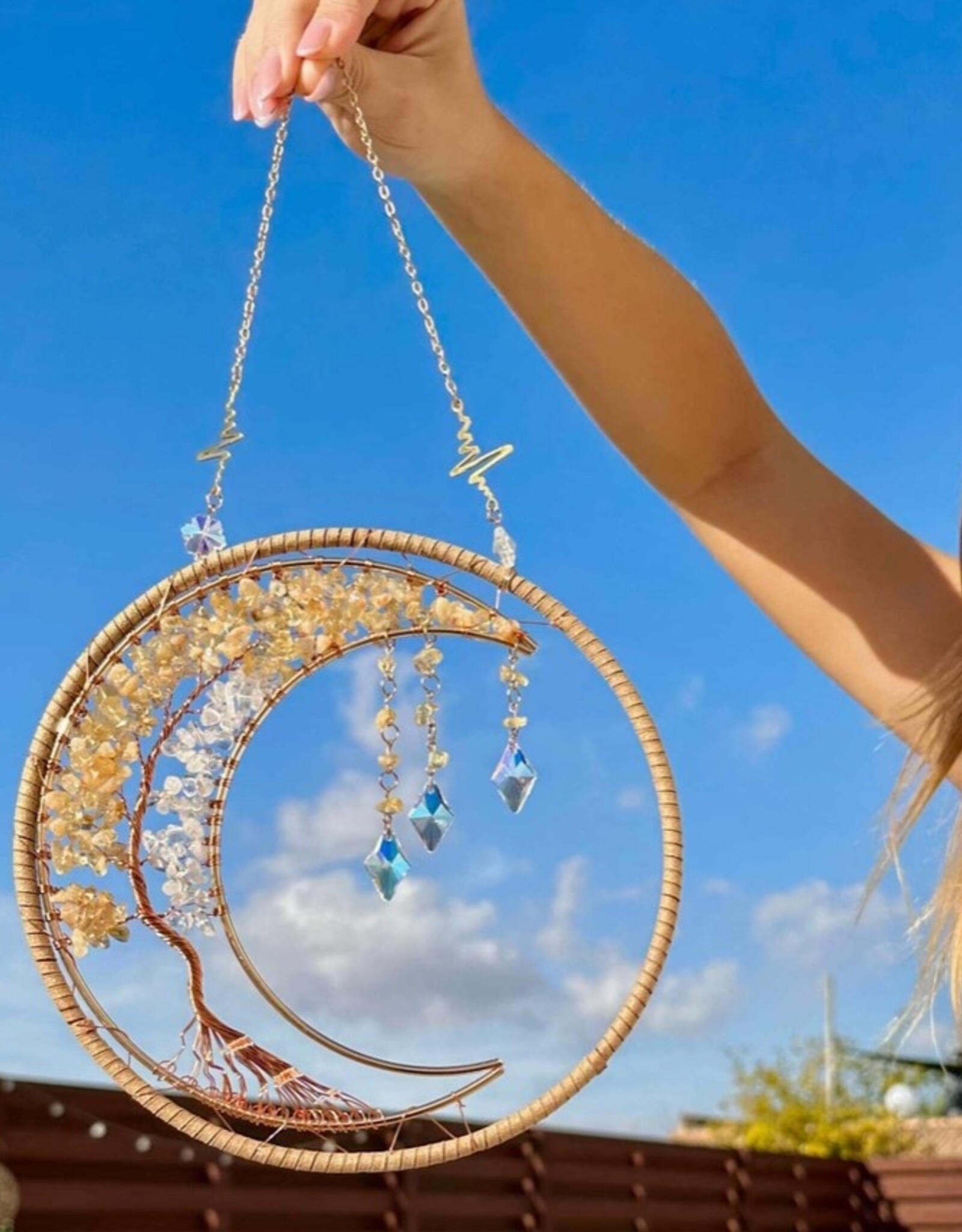 Tree of Wealth Citrine Suncatcher - Abundance Gemstones