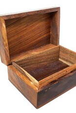 Wooden Box - Triple Moon Pentagram Carved 4x6"