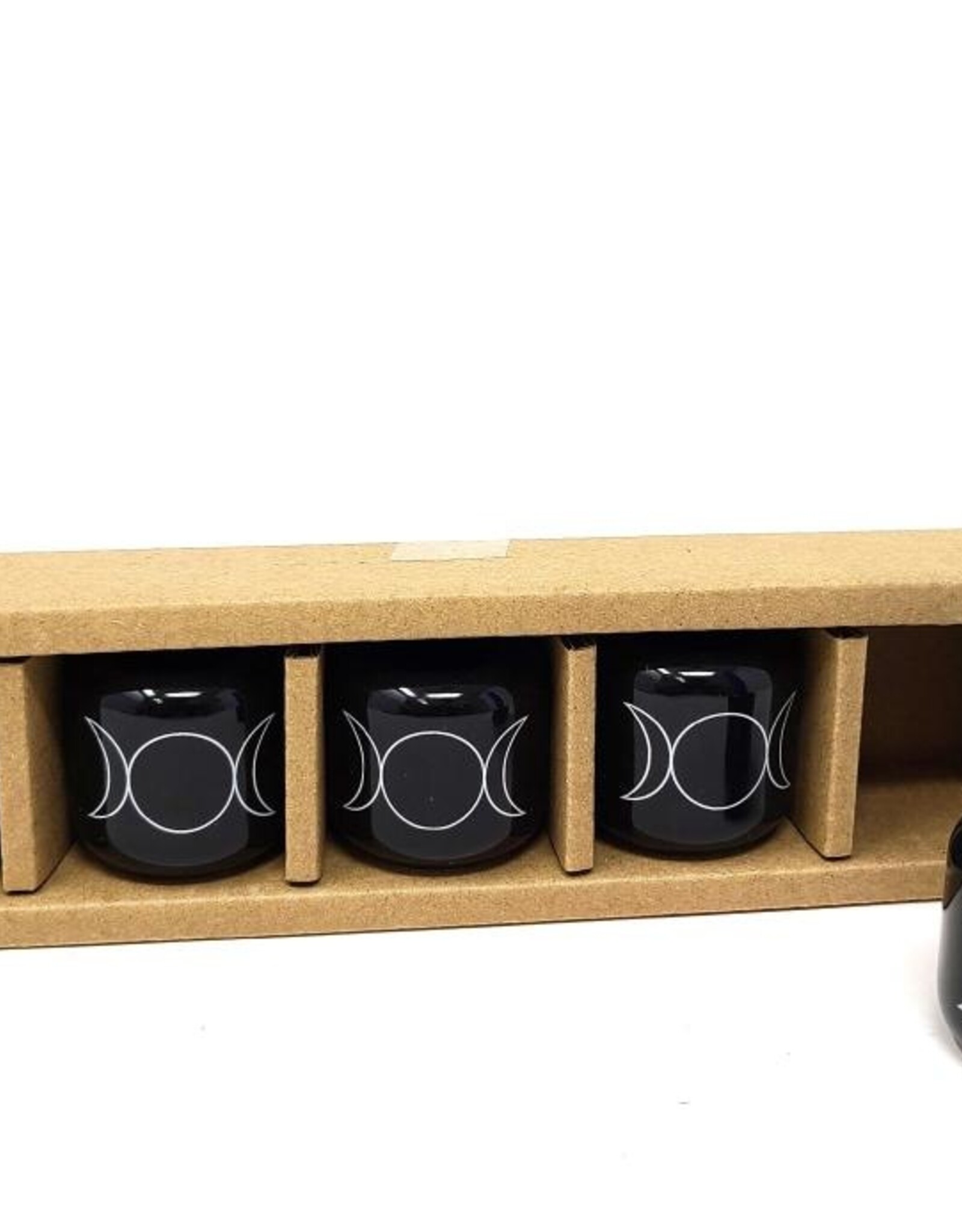 Candle Holder - Triple Moon Black Chime 1.25"H 1.25"W