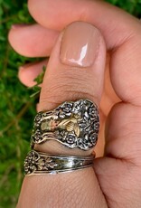 Flower Bee Spoon Ring - Queen Bee - Bug Thumb Ring | 7 US/CA