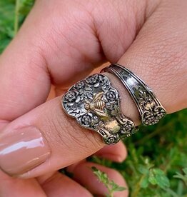 Flower Bee Spoon Ring - Queen Bee - Bug Thumb Ring | 7 US/CA