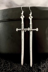 Sterling Silver Birthstone Sword Earrings - Witchy Earrings | No Gemstone | Nickel Free