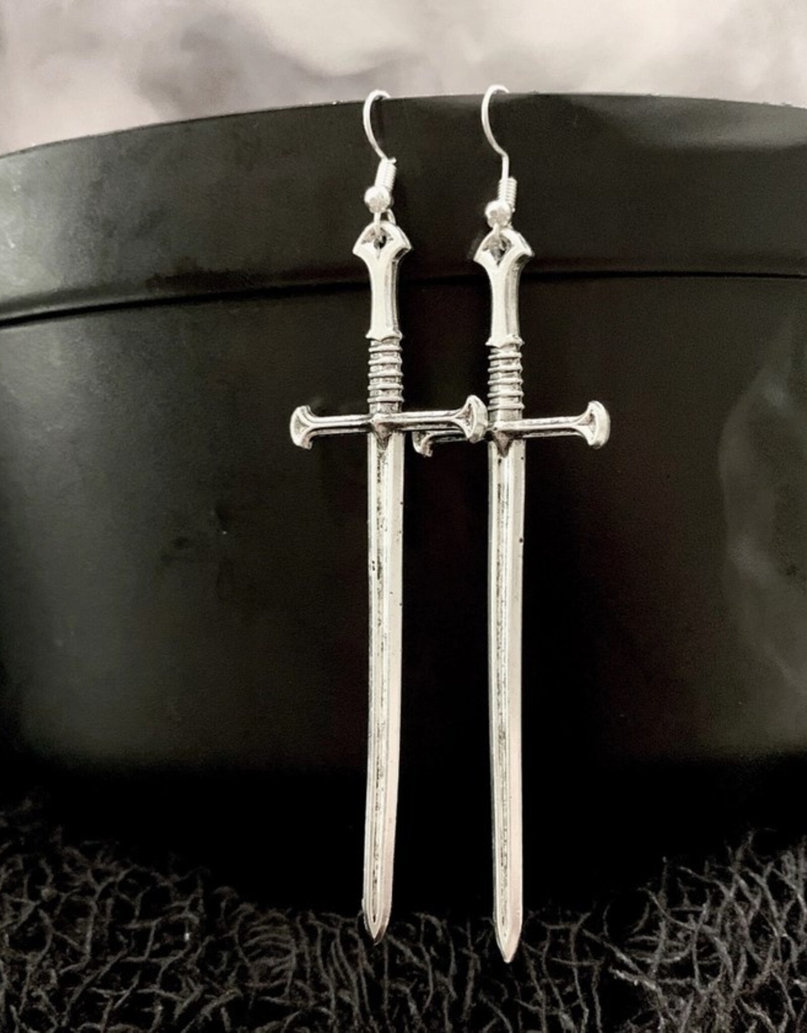 Sterling Silver Birthstone Sword Earrings - Witchy Earrings | No Gemstone | Nickel Free