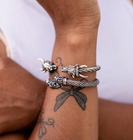 Viking Bracelet - Dragon Bracelet - Norse Bracelet | Garnet