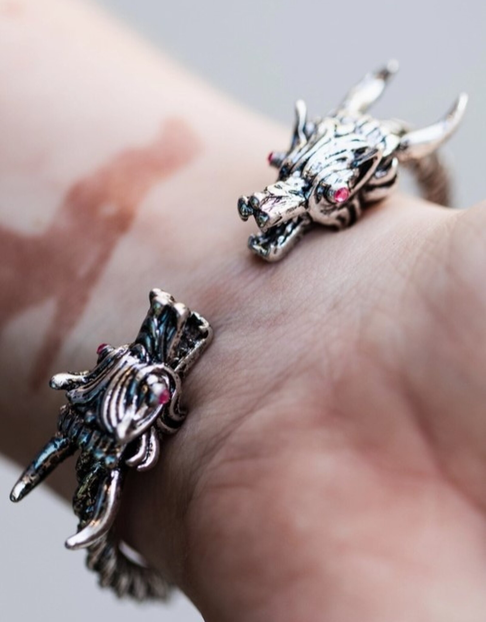 Viking Bracelet - Dragon Bracelet - Norse Bracelet | Garnet