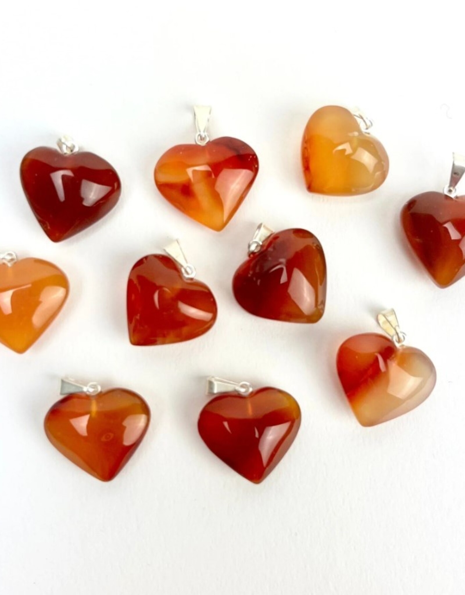 Mini Heart Pendants- Carnelian