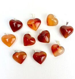Mini Heart Pendants- Carnelian