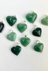 Mini Heart Pendants | Brazil | 17-18mm | Green Aventurine