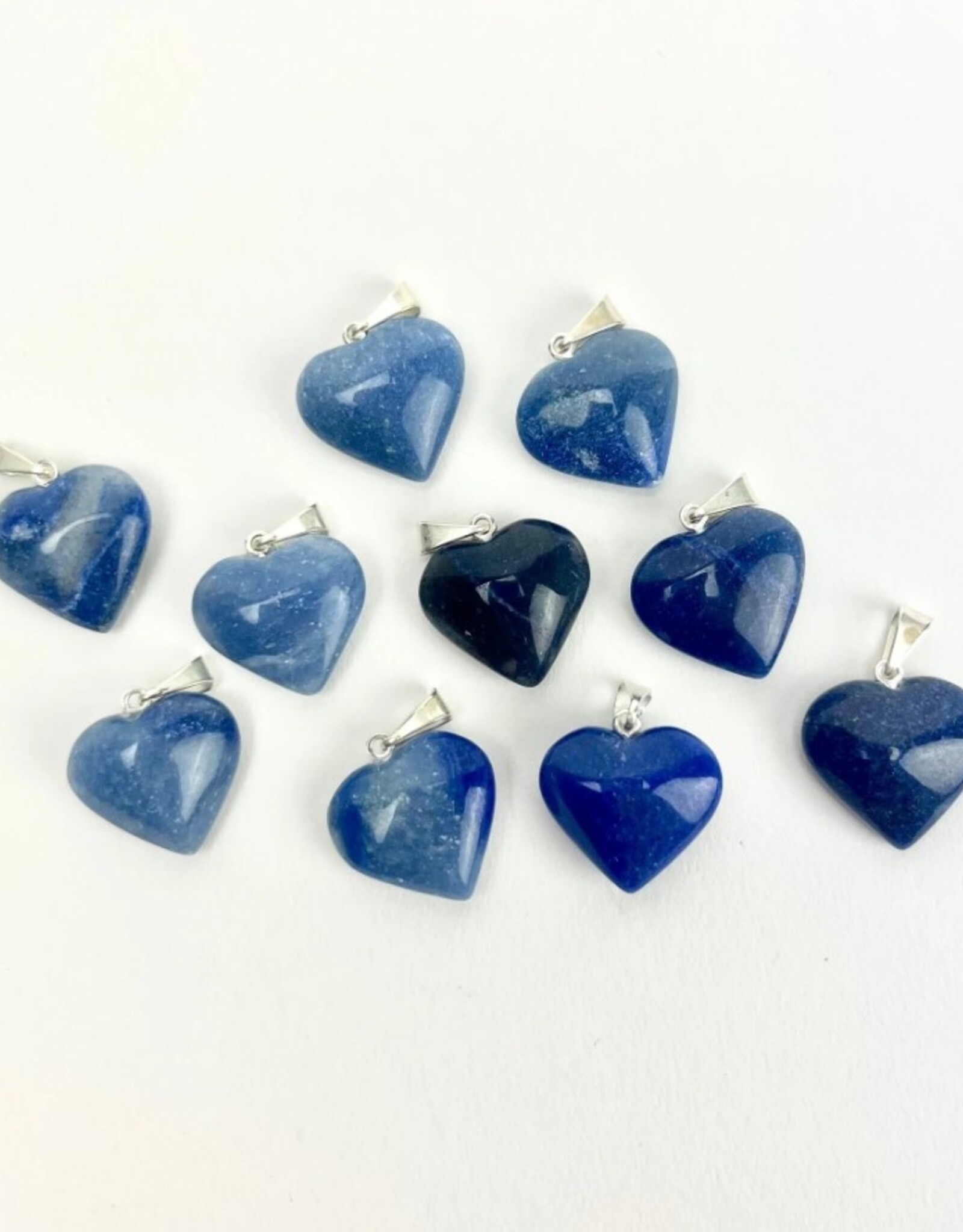 Mini Heart Pendants- Blue quartz