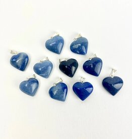 Mini Heart Pendants- Blue quartz
