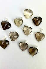 Mini Heart Pendants | Brazil | 17-18mm | Smoky Citrine