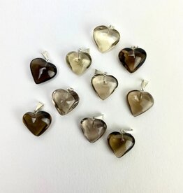Mini Heart Pendants | Brazil | 17-18mm | Smoky Citrine