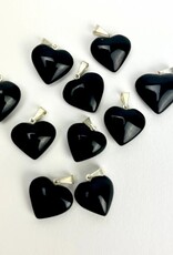 Mini Heart Pendants | Brazil | 17-18mm | Obsidian