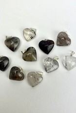 Mini Heart Pendants | Brazil | 17-18mm | Rutiliated Quartz