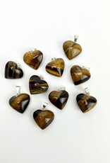 Mini Heart Pendants- Tigers Eye