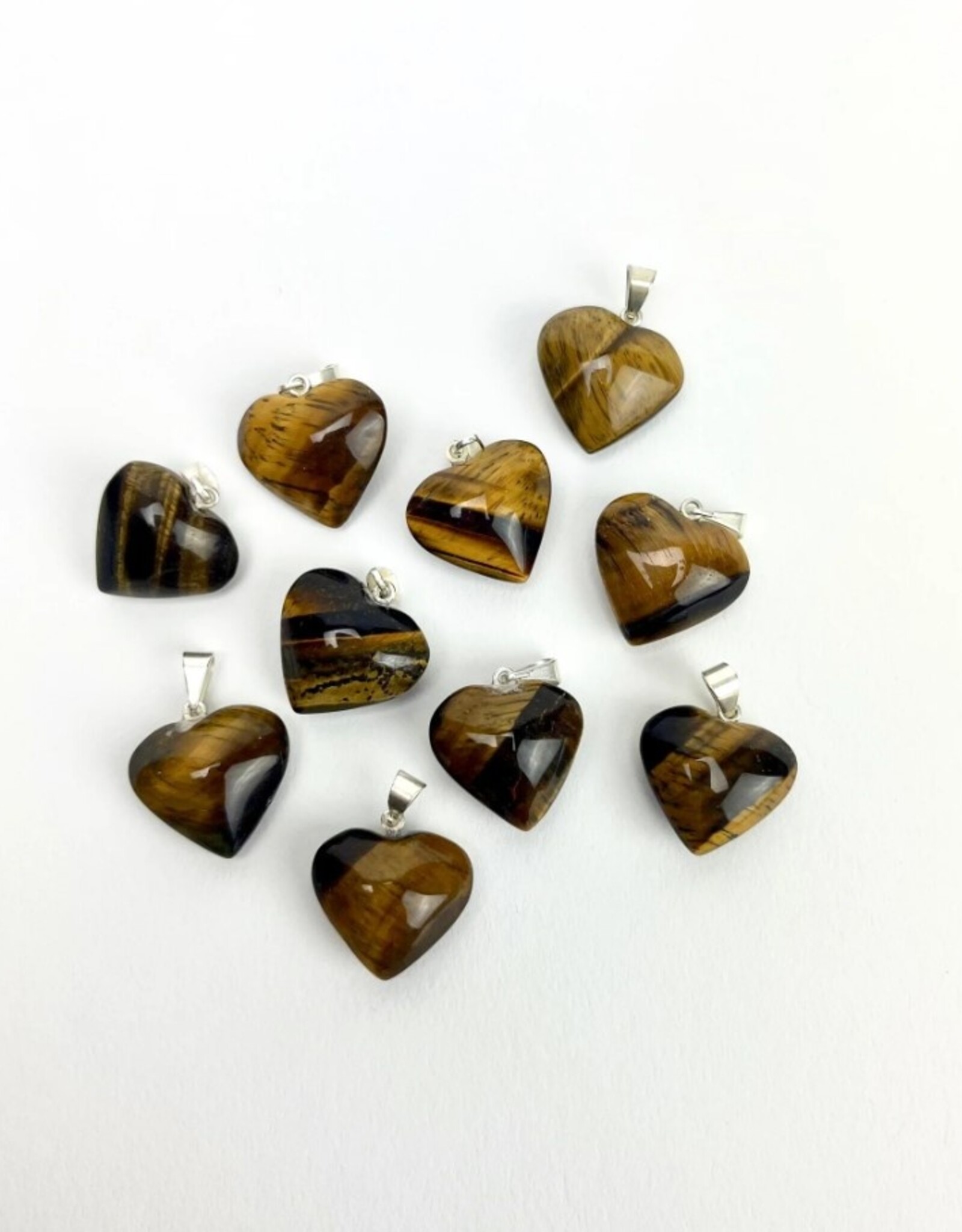 Mini Heart Pendants- Tigers Eye