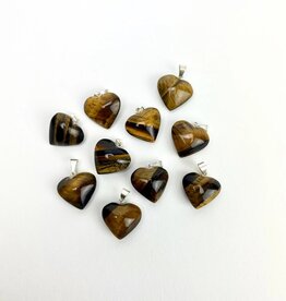 Mini Heart Pendants- Tigers Eye