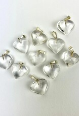 Mini Heart Pendants- Clear Quartz