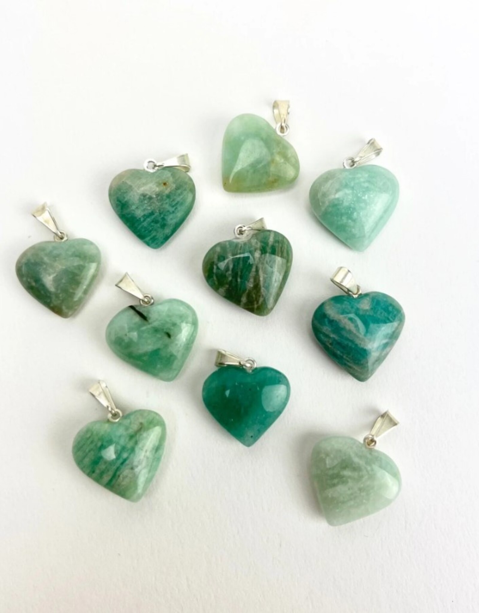 Mini Heart Pendants | Brazil | 17-18mm |Amazonite