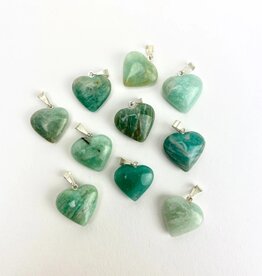 Mini Heart Pendants | Brazil | 17-18mm |Amazonite