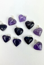 Mini Heart Pendants | Brazil | 17-18mm | Amethyst Mini Heart Pendants | Brazil | 17-18mm | Amethyst
