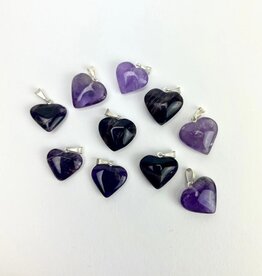 Mini Heart Pendants | Brazil | 17-18mm | Amethyst