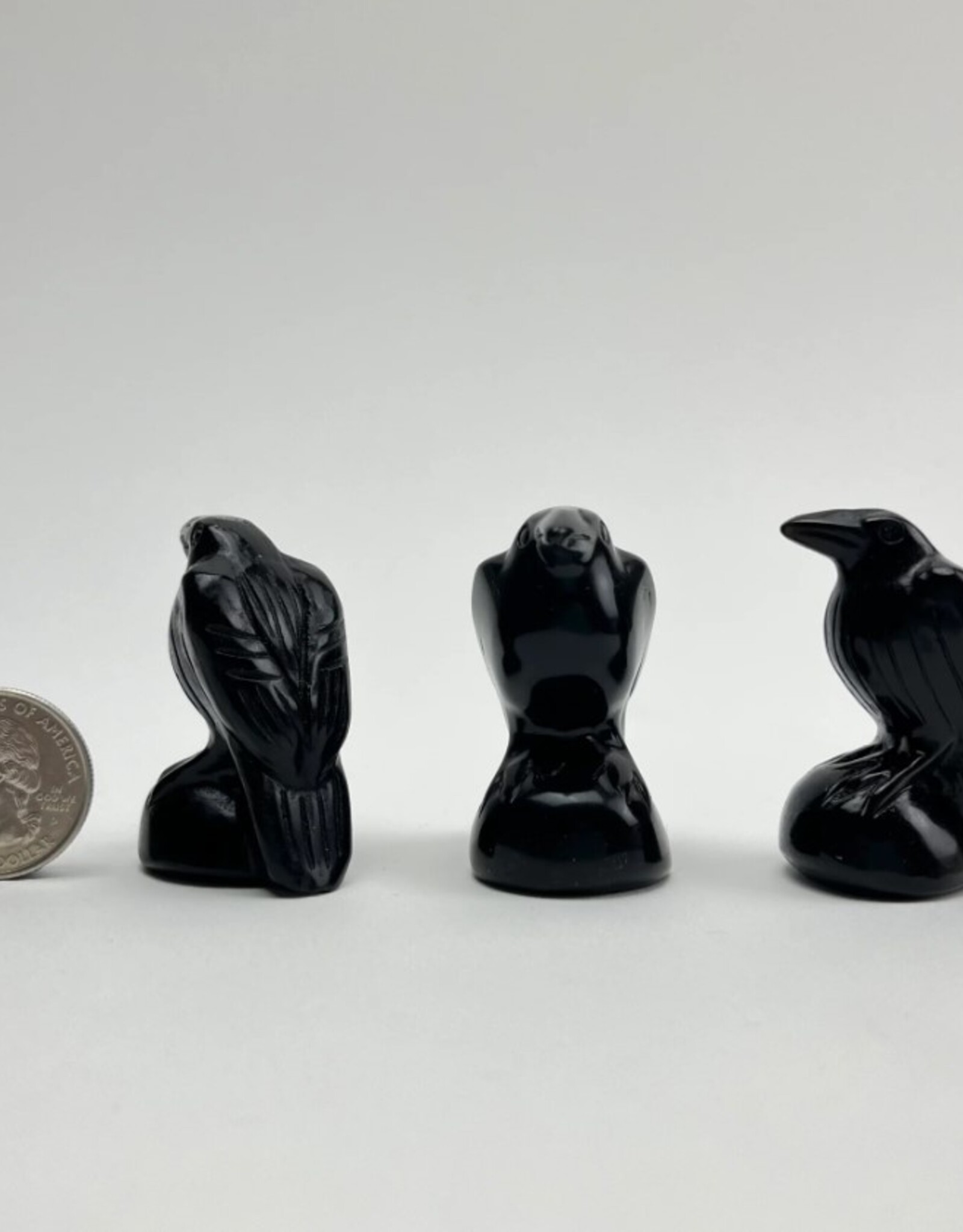 Carved Raven | Black Obsidian | 45mm