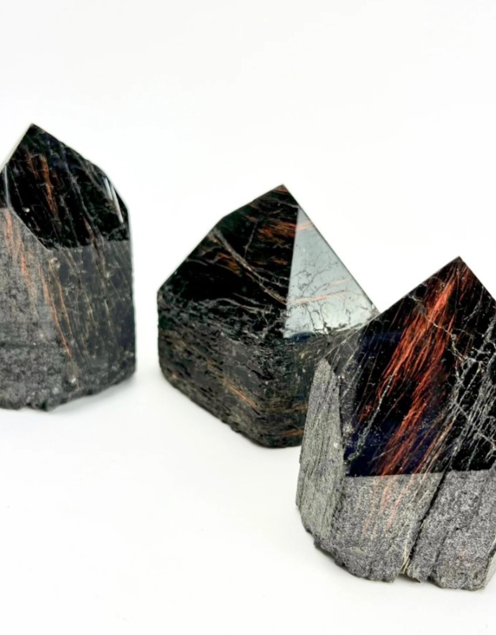 Black Tourmaline w/ Hematite Waves | Standing Generator Point