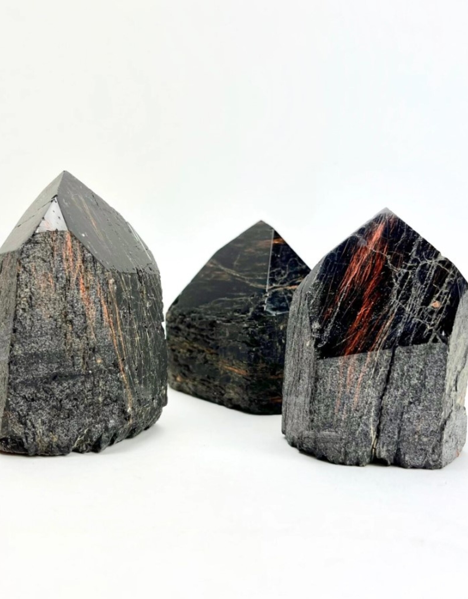 Black Tourmaline w/ Hematite Waves | Standing Generator Point