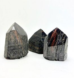 Black Tourmaline w/ Hematite Waves | Standing Generator Point